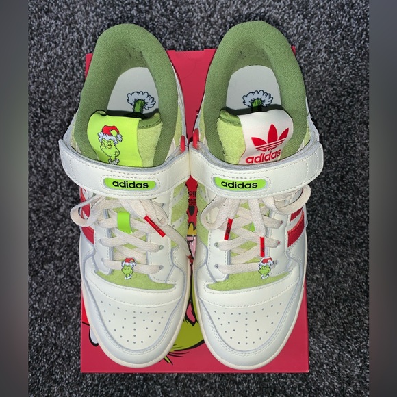 ADIDAS ORIGINALS FORUM LOW X THE GRINCH SHOES CHRISTMAS GIFT BOX BUNDLE - Picture 5 of 13